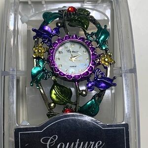 Multicolor Couture Quartz Floral Watch